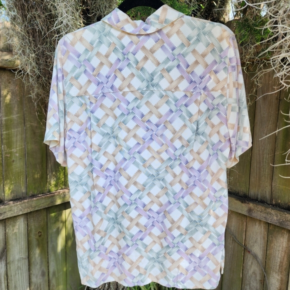 Pastel lattice pattern button down - Picture 3 of 5